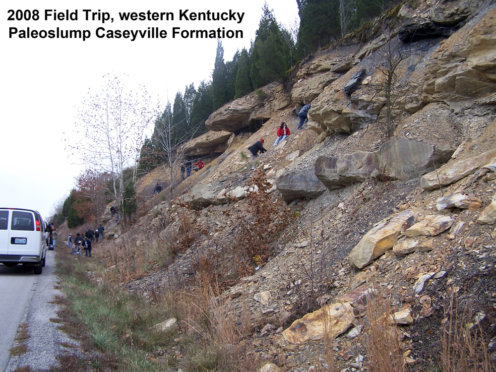2008  fieldtrip, western Kentucky, Paleoslump Caseyville Formation